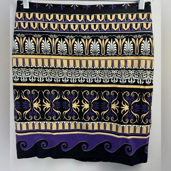 J. McLaughlin Multi color Geometric Pencil skirt size 6 - Picture 1 of 8